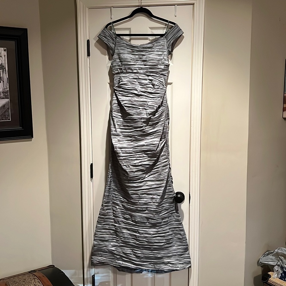 Alex Evenings Charcoal Gray Evening Gown